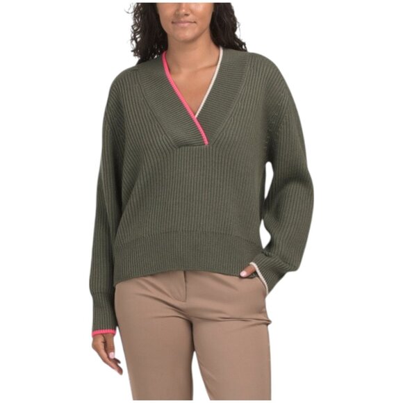 G/FORE Wool Blend Chunky Knit Relaxed Fit V-neck Sweater - Picture 1 of 3